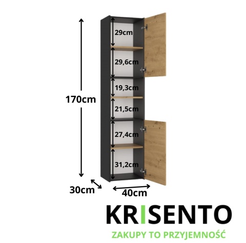 Szafka na plyny do lazienki LAZ-1311-ANT-ART
