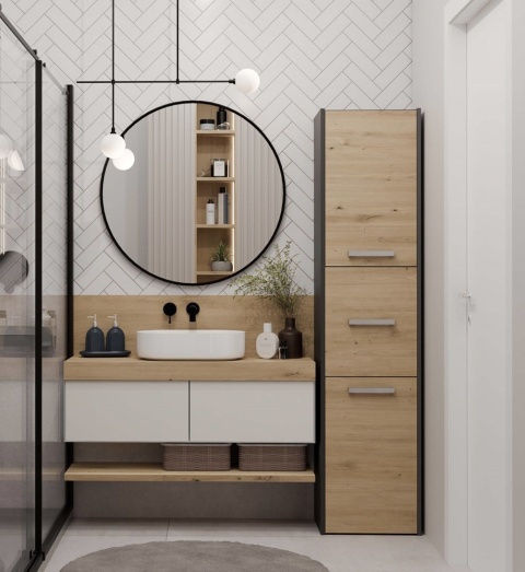 Szafka na ręczniki do łazienki LAZ-1312-ANT-ART