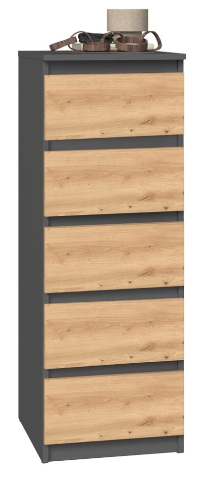 Wąska komoda z szufladami KOM-909-ANT-ART