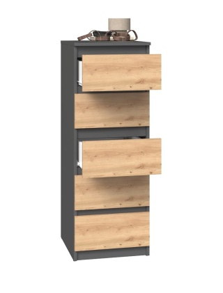 Wąska komoda z szufladami KOM-909-ANT-ART