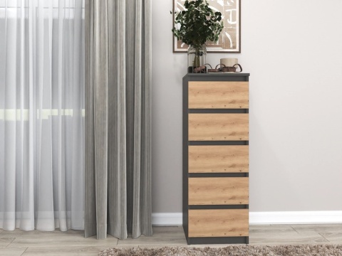 Wąska komoda z szufladami KOM-909-ANT-ART