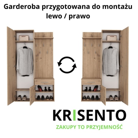 Zestaw mebli do przedpokoju dąb artisan GAR-104-ART