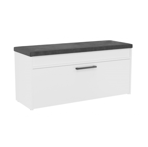 Biała szafka na buty z dodatkowym schowkiem BUT-206-BIEL-MAT