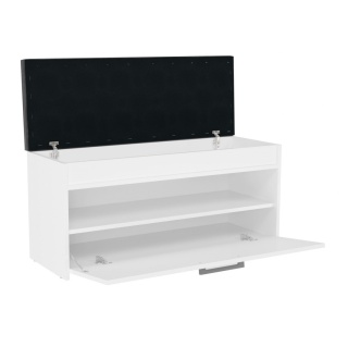 Biała szafka na buty z dodatkowym schowkiem BUT-206-BIEL-MAT