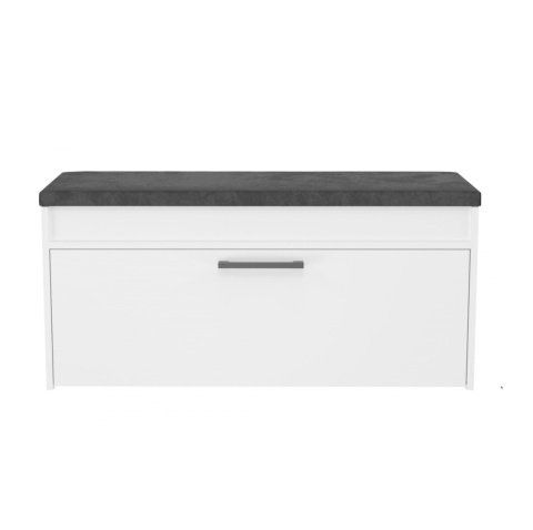 Biała szafka na buty z dodatkowym schowkiem BUT-206-BIEL-MAT