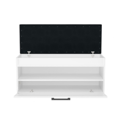 Biała szafka na buty z dodatkowym schowkiem BUT-206-BIEL-MAT