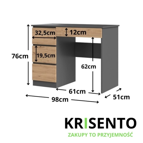 Biurko do salonu BIUR-706-ANT-ART-L