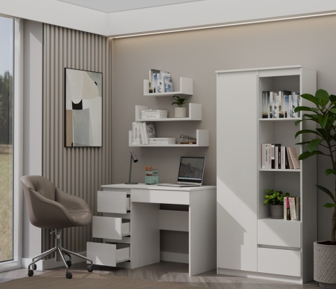 Biurko z szufladami BIUR-706-BIEL-MAT-L