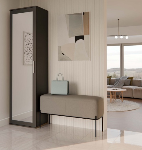 Czarna szafa z lustrem SZAF-1003-CZERN-MAT