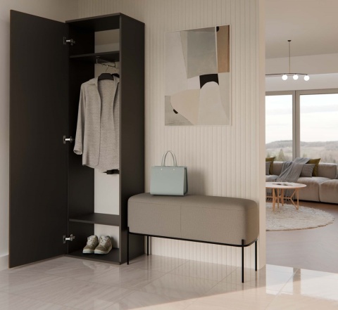 Czarna szafa z lustrem SZAF-1003-CZERN-MAT