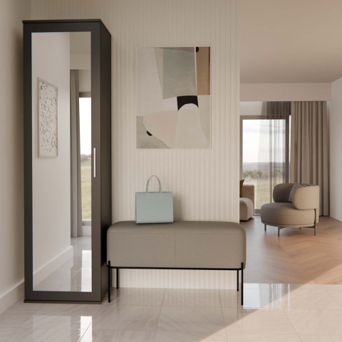 Czarna szafa z lustrem SZAF-1003-CZERN-MAT