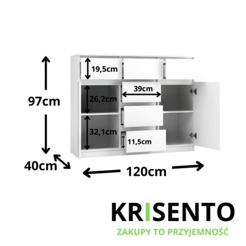 Duża komoda KOM-931-BIEL-MAT