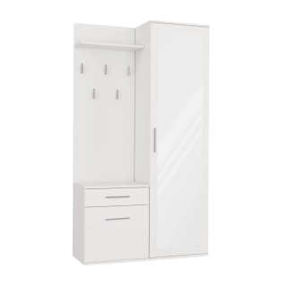 Garderoba modułowa szafa i wieszak z szafką GAR-104-BIEL-MAT