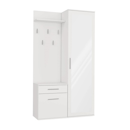 Garderoba modułowa szafa i wieszak z szafką GAR-104-BIEL-MAT