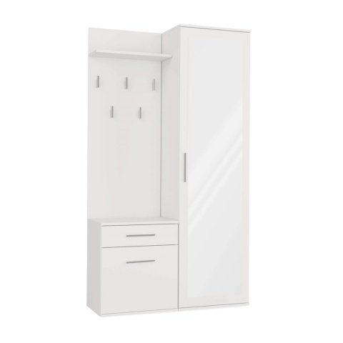 Garderoba modułowa szafa i wieszak z szafką GAR-104-BIEL-MAT