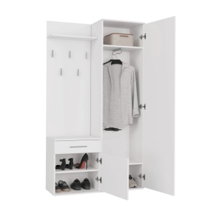 Garderoba modułowa szafa i wieszak z szafką GAR-104-BIEL-MAT