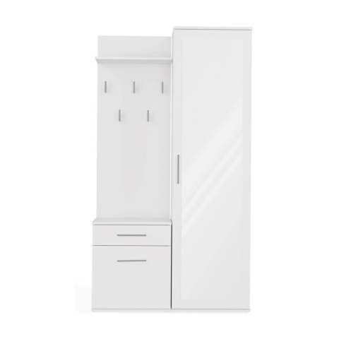 Garderoba modułowa szafa i wieszak z szafką GAR-104-BIEL-MAT