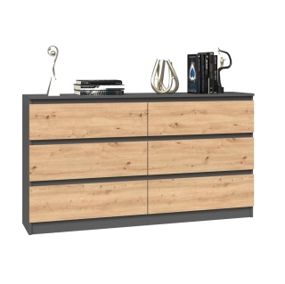 Komoda 140 antracyt - dąb artisan KOM-906-ANT-ART