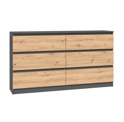 Komoda 140 antracyt - dąb artisan KOM-906-ANT-ART