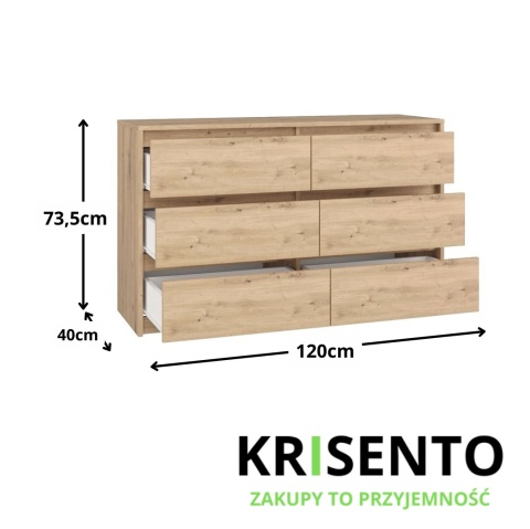Komoda niska długa dąb artisan KOM-919-ART