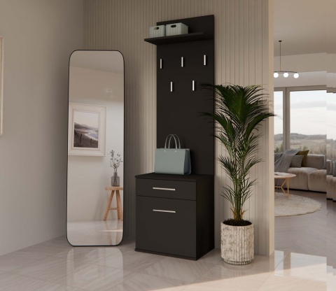 Mała garderoba czarna matowa GAR-103-CZERN