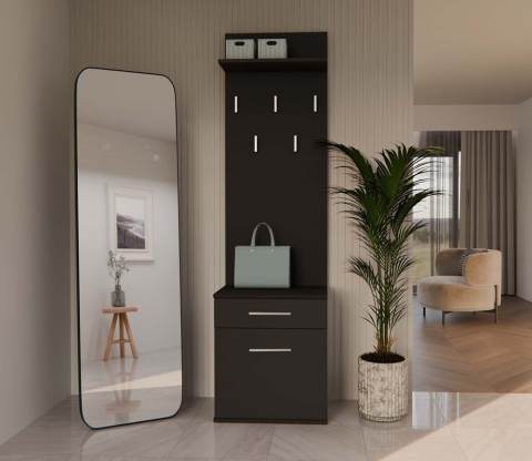 Mała garderoba czarna matowa GAR-103-CZERN