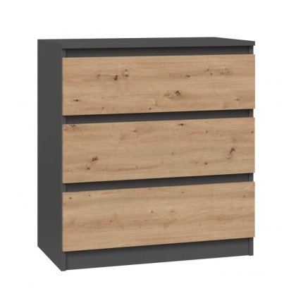 Mała komoda antracyt - dąb artisan KOM-901-ANT-ART