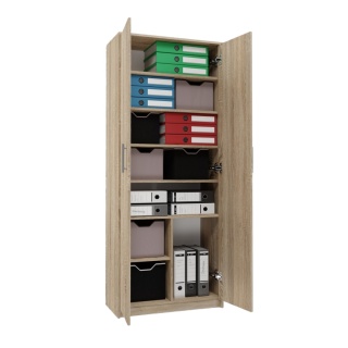 Regał biurowy zamknięty dąb sonoma RE-1427-SON