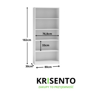 Regał do biura 80cm RE-1404-BIEL-MAT