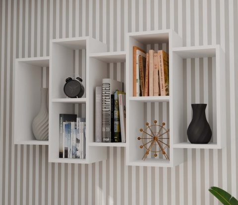 Regał ścienny wiszący POL-1104-BIEL-MAT