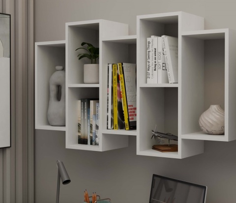 Regał ścienny wiszący POL-1104-BIEL-MAT