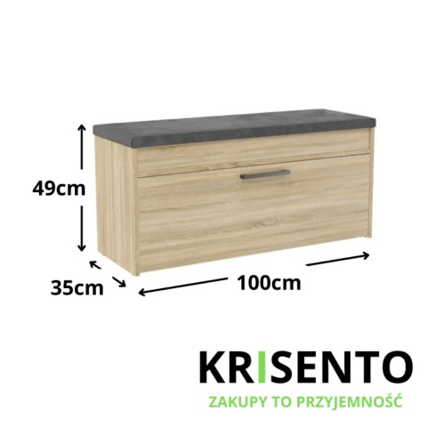Siedzisko z szafką na buty dąb sonoma BUT-206-SON