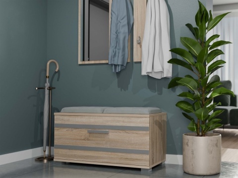 Siedzisko ze schowkiem i szafką dąb sonoma BUT-202-SON