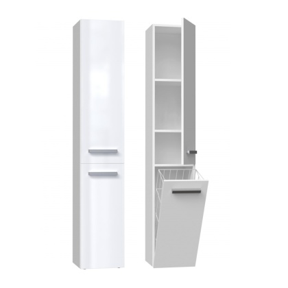 Słupek do łazienki z koszem na pranie LAZ-1316-BIEL-POŁ