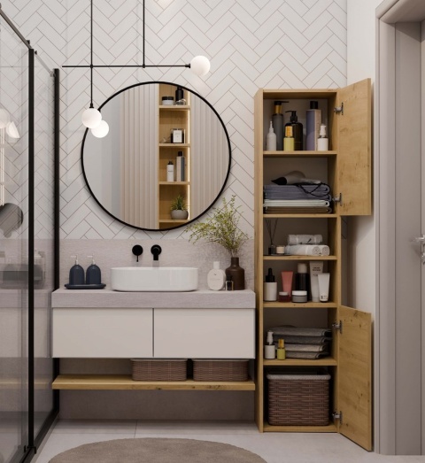 Słupek łazienkowy 40x30 cm dąb artisan LAZ-1311-ART