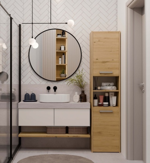 Słupek łazienkowy 40x30 cm dąb artisan LAZ-1311-ART