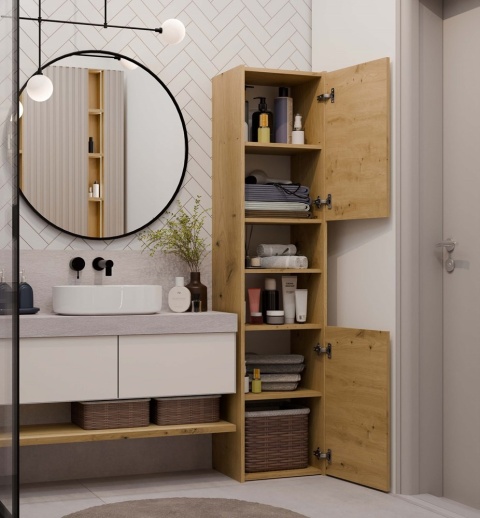 Słupek łazienkowy 40x30 cm dąb artisan LAZ-1311-ART