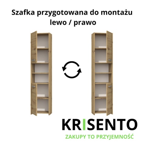 Słupek łazienkowy 40x30 cm dąb artisan LAZ-1311-ART