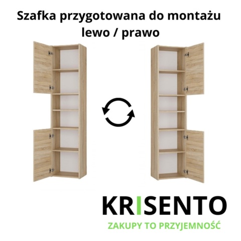 Słupek łazienkowy 40 cm dąb sonoma LAZ-1311-SON