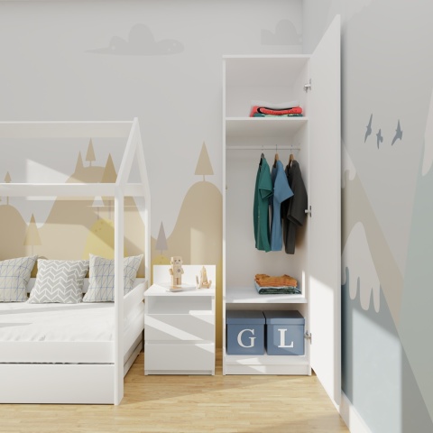 Szafa 50 cm szerokości SZAF-1001-BIEL-MAT