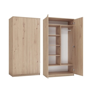 Szafa dwudrzwiowa z półkami i drążkiem SZAF-1002-ART