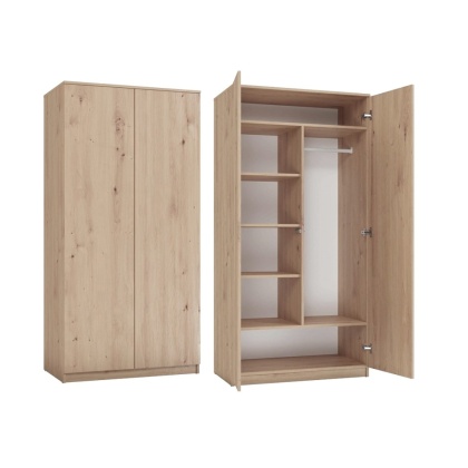 Szafa dwudrzwiowa z półkami i drążkiem SZAF-1002-ART