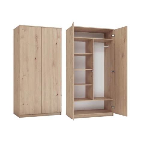 Szafa dwudrzwiowa z półkami i drążkiem SZAF-1002-ART