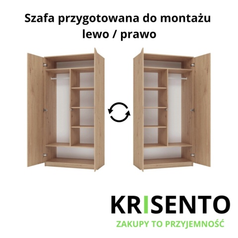 Szafa dwudrzwiowa z półkami i drążkiem SZAF-1002-ART