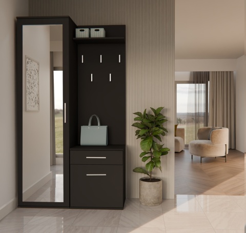 Szafa garderoba czarna GAR-104-CZERN-MAT