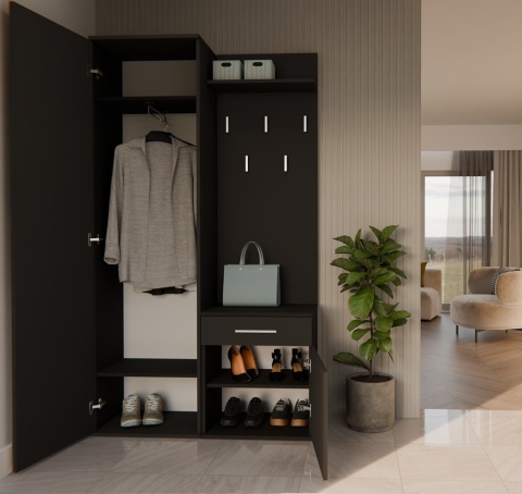 Szafa garderoba czarna GAR-104-CZERN-MAT