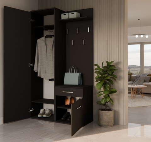 Szafa garderoba czarna GAR-104-CZERN-MAT