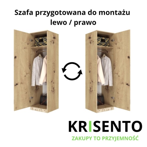 Szafa jednodrzwiowa z półkami SZAF-1001-ART