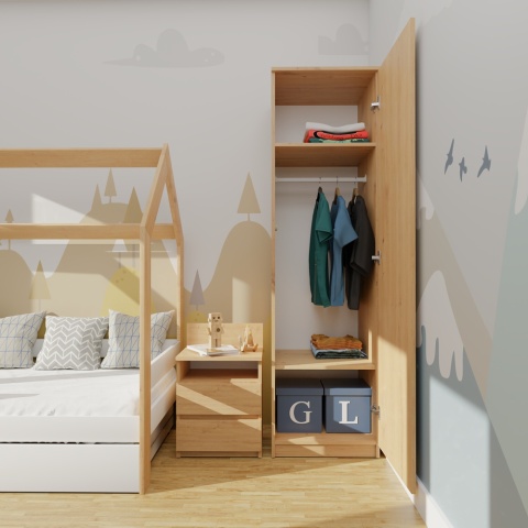 Szafa jednodrzwiowa z półkami SZAF-1001-ART