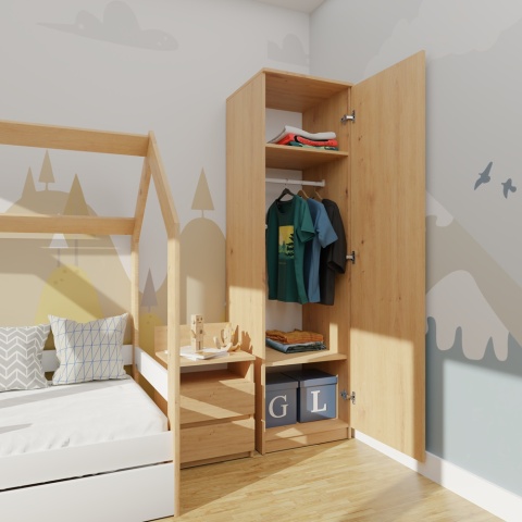 Szafa jednodrzwiowa z półkami SZAF-1001-ART